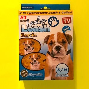 Lucky Leash 2-in-1 Retractable Leash and Collar for Dogs 10-35 Lbs
